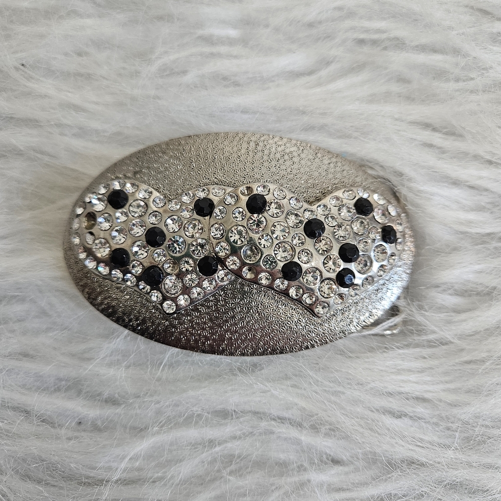 Silver Rhinestone  Belt Bucke